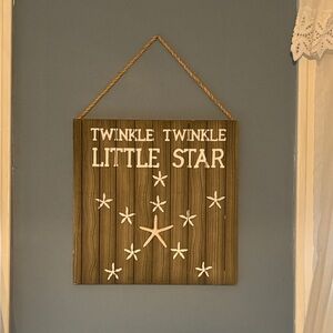 Rustic Starry Night Wall Art - Brown and White